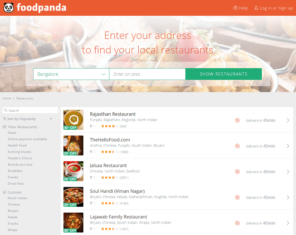 foodpanda website