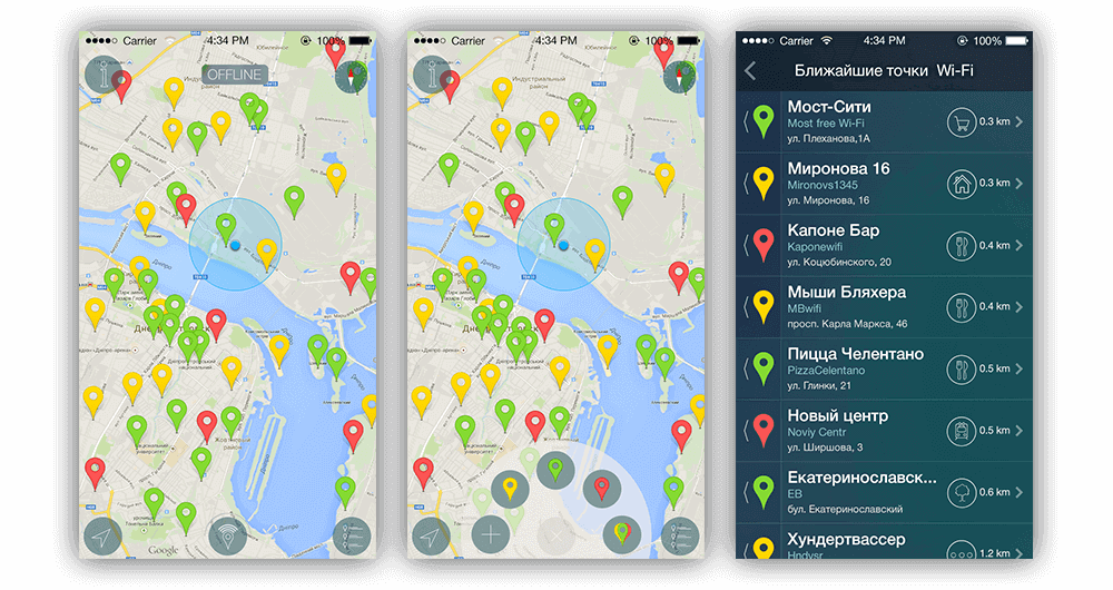 Application design for iPhone Wi-Fi Space