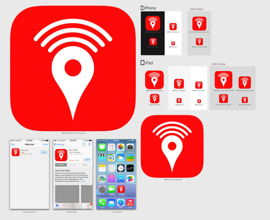 Develop an icon Wi-Fi Space